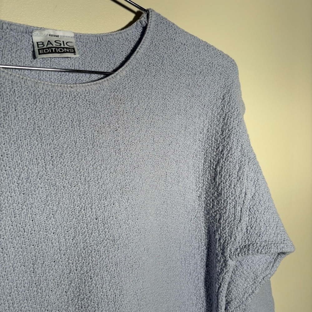 Vintage Basic Editions Light Periwinkle Cotton Sw… - image 5